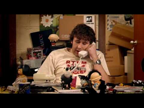 System administrator from the I.T. Crowd on the phone